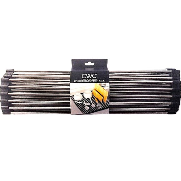 Roll-Up Dish Drying Racks ~ Set 2 - Over Sink/Counter Mats - S.S. & Silicon NEW! - Picture 3 of 14